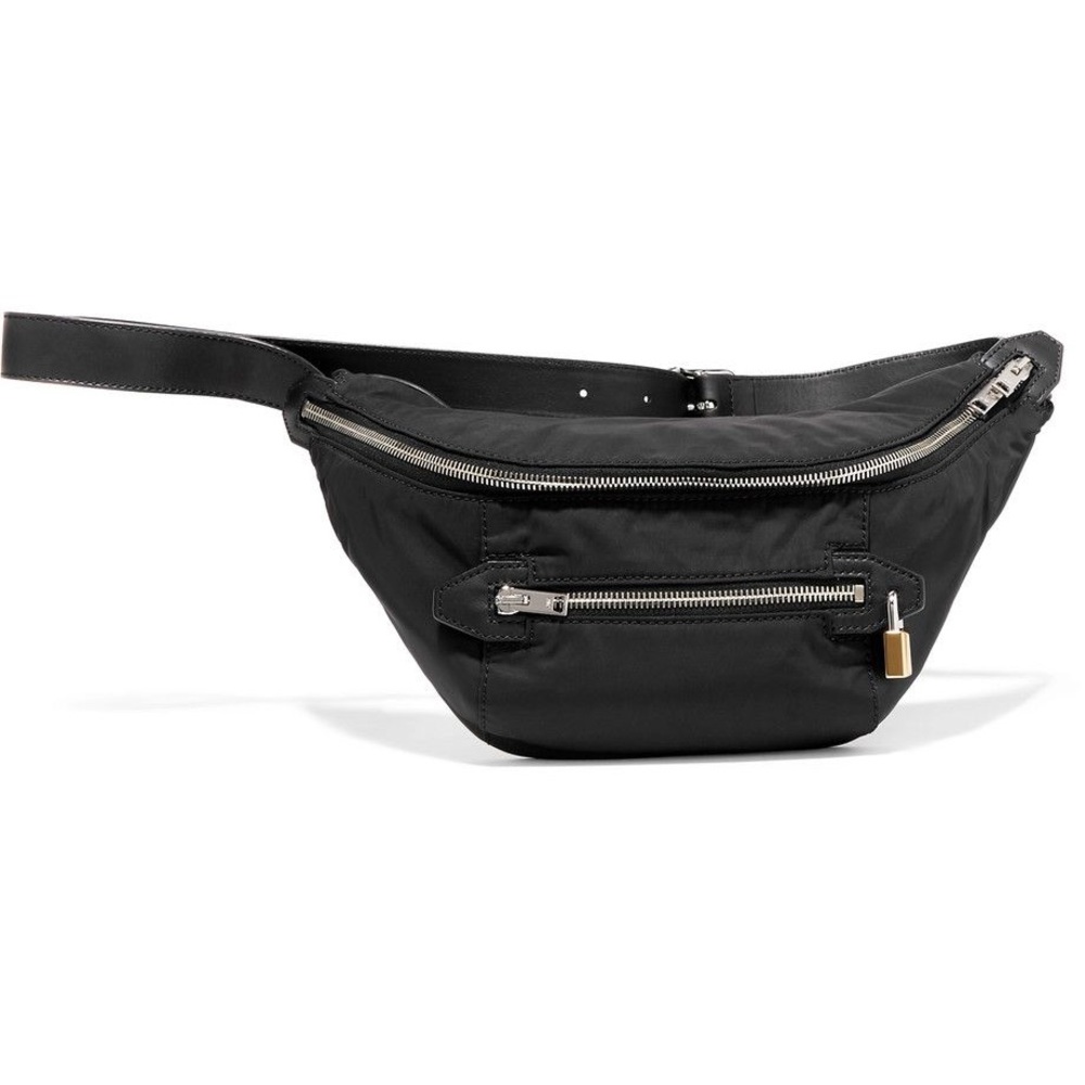 NWT Leather Trimmed Shell Belt Bag